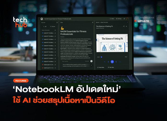 ฟีเจอร์สุดเจ๋ง NotebookLM อัปเดตใหม่ ใช้ AI ช่วยสรุปเนื้อหาเป็นวิดีโอ