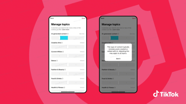 TikTok ให้ผู้ใช้งานปรับแต่งฟีด For You ว่าต้องการเห็นคอนเทนต์สร้างจาก AI มาก-น้อยแค่ไหน