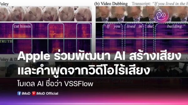 Apple ร่วมพัฒนา AI สร้างเสียง และคำพูดจากวิดีโอไร้เสียง