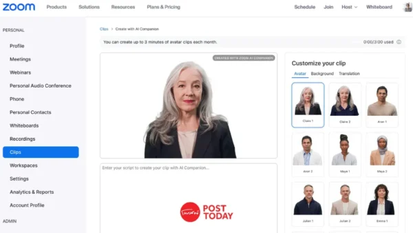 Zoom เปิดตัวชุดโปรแกรมสำนักงานและอวตาร AI สำหรับประชุมออนไลน์
