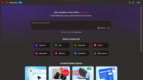 Student Spaces ฟีเจอร์ AI ใหม่ของ Adobe Acrobat ท้าชน NotebookLM